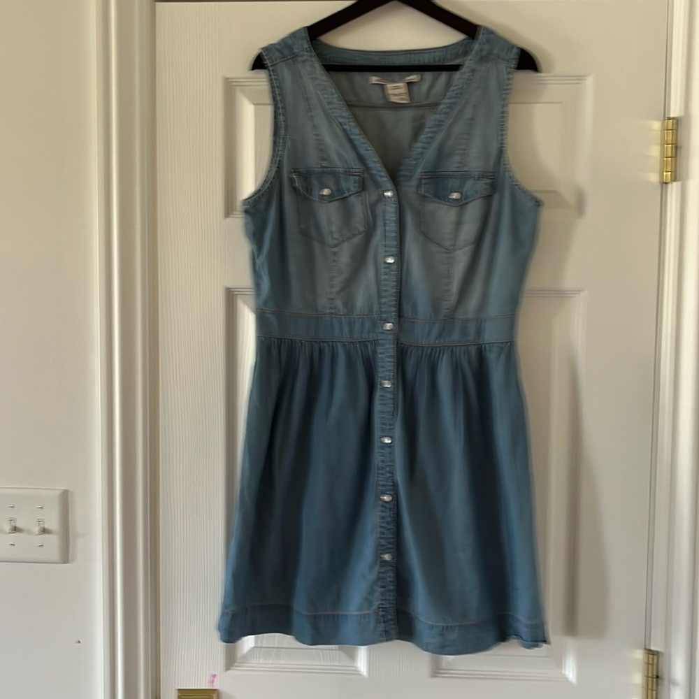 Women’s Jeans Blue V- Neck Sleeveless Dress Size XL